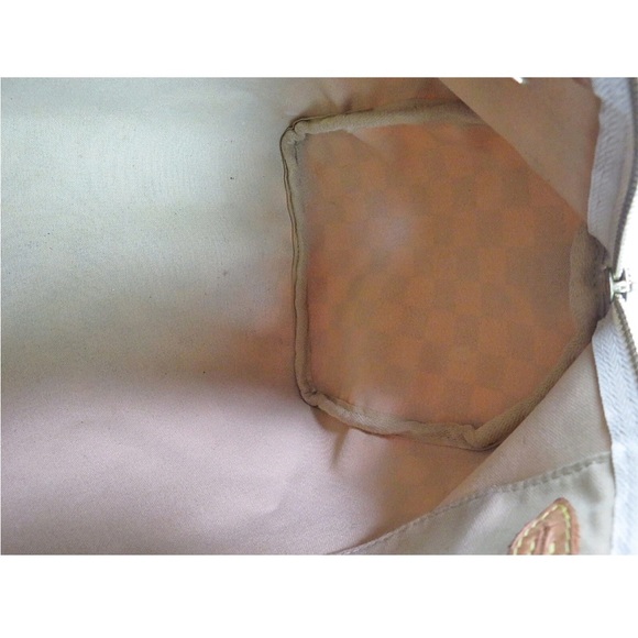 Louis Vuitton White and Tan Checkered Satchel - Picture 10 of 14